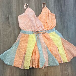 Storia / Y2K Star Pastel Patchwork Retro Romper Shorts Girly / Size Small
